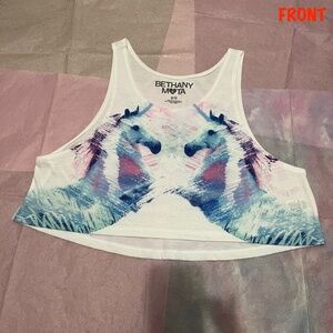Aeropostale Bethany Mota Unicorn Crop Tank Top